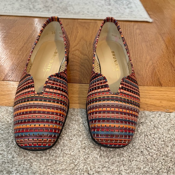 Brunate Made in Italy Colorful Perforated Leather Loafer Pump Size Women's 36 - Picture 11 of 11